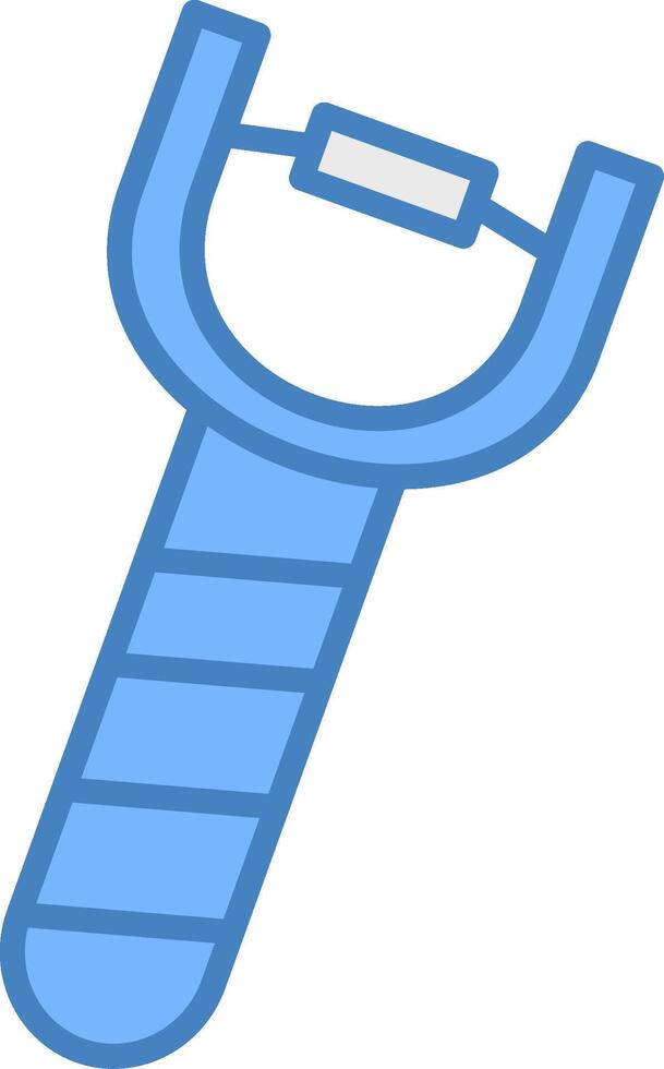 katapult lijn gevulde blauw icoon vector