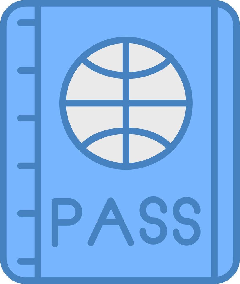 paspoort lijn gevulde blauw icoon vector