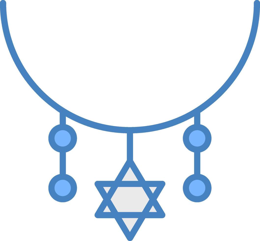 ketting lijn gevulde blauw icoon vector