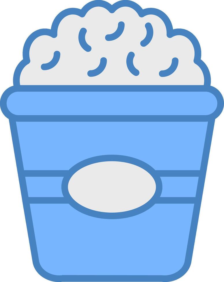 popcorn lijn gevulde blauw icoon vector