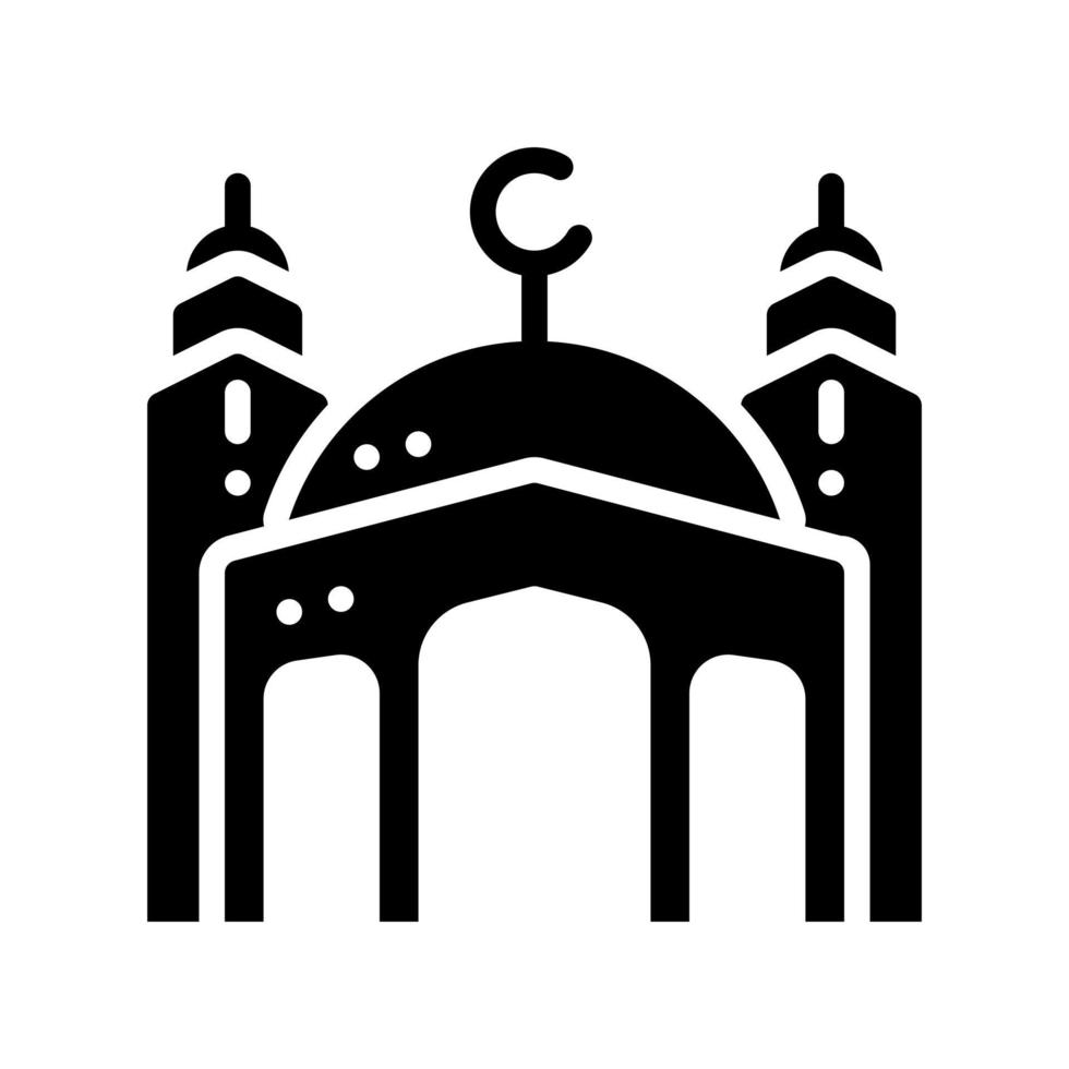 islamitisch moskeepictogram in glyph-stijl. vectorillustratie uit religie collectie vector