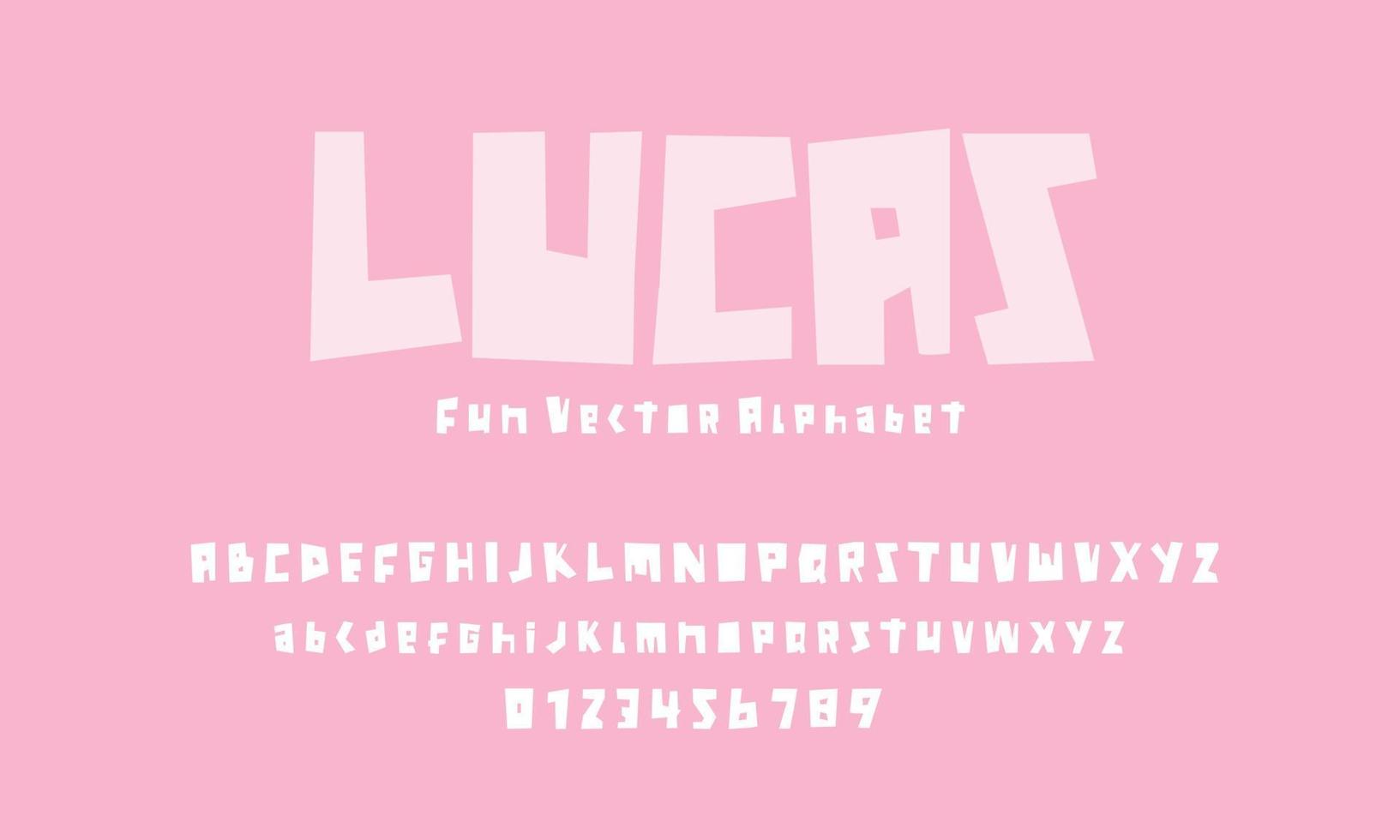 lucas alfabet vector, schattig lettertype, leuk lettertype, schattig lettertype, pro vector