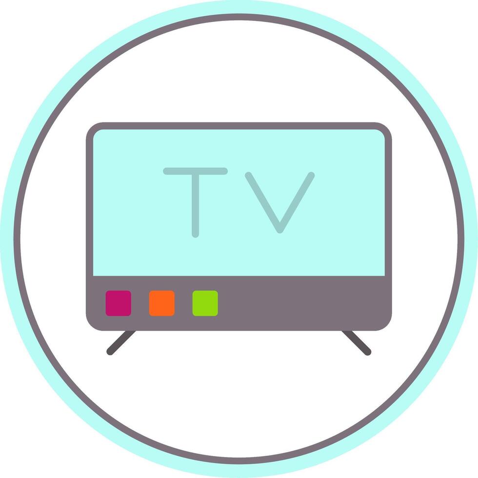 TV vlak cirkel icoon vector