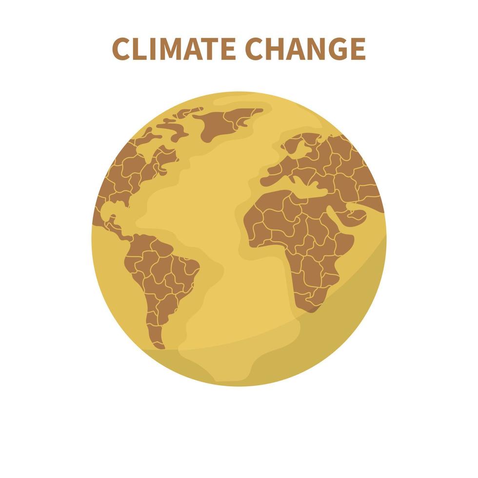 woestijnplaneet door opwarming van de aarde vector