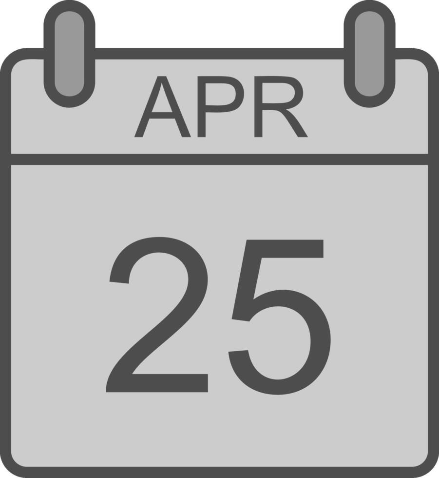 april lijn gevulde grijswaarden icoon ontwerp vector