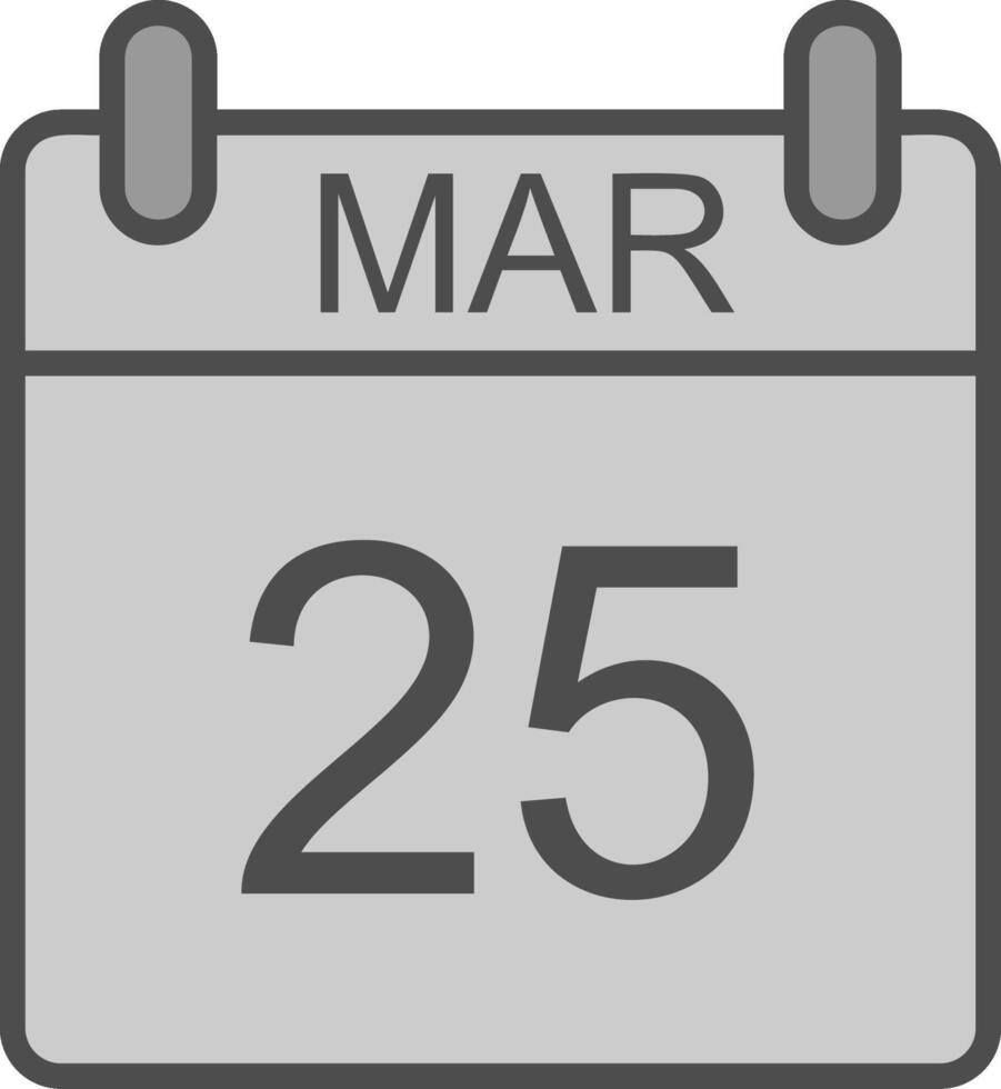maart lijn gevulde grijswaarden icoon ontwerp vector