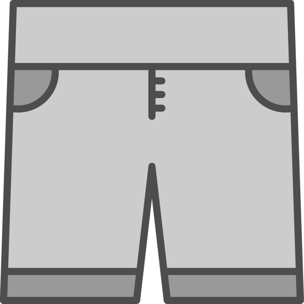 shorts lijn gevulde grijswaarden icoon ontwerp vector