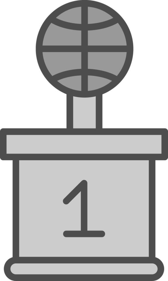 basketbal lijn gevulde grijswaarden icoon ontwerp vector
