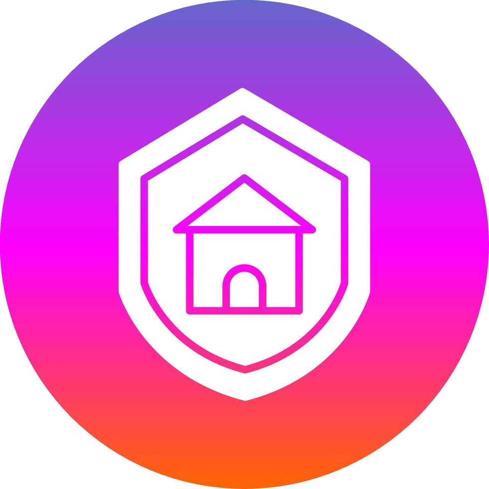 huis bescherming glyph helling cirkel icoon ontwerp vector
