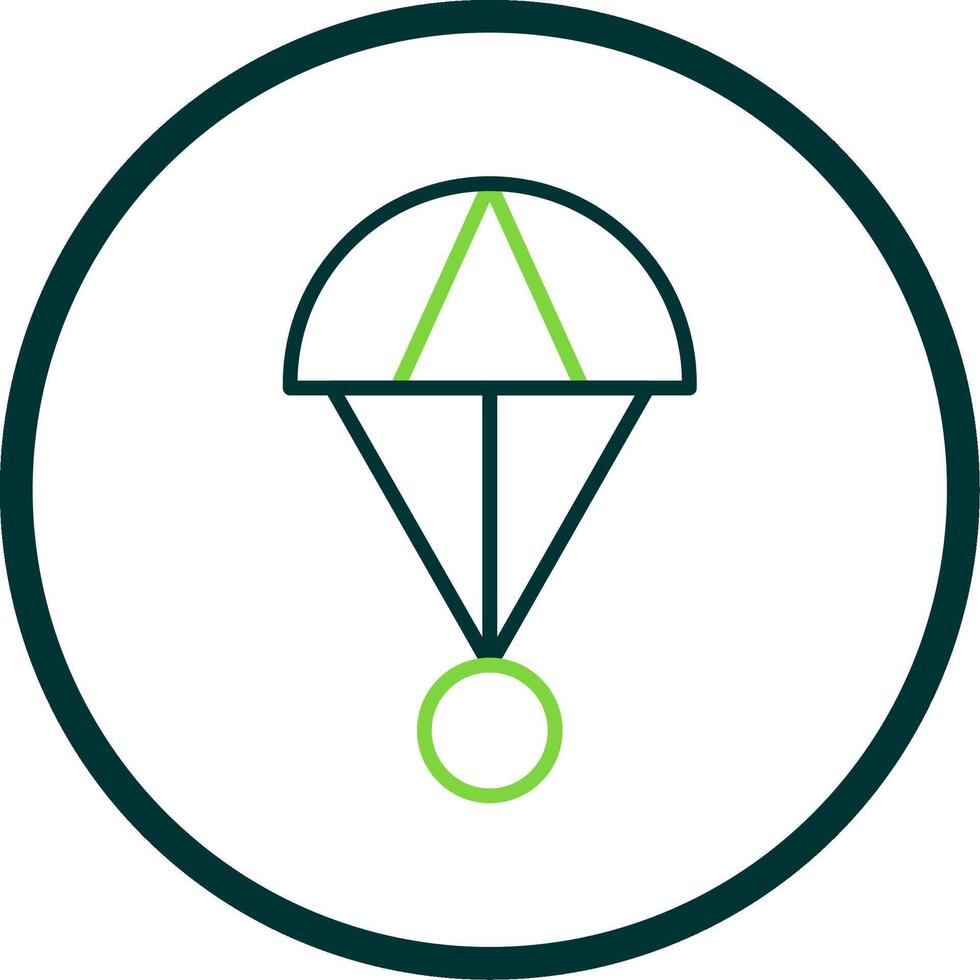 parachutespringen lijn cirkel icoon ontwerp vector