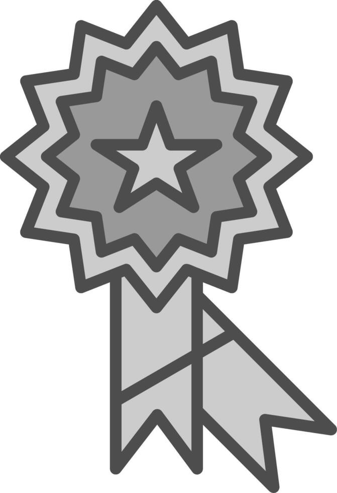 insigne lijn gevulde grijswaarden icoon ontwerp vector