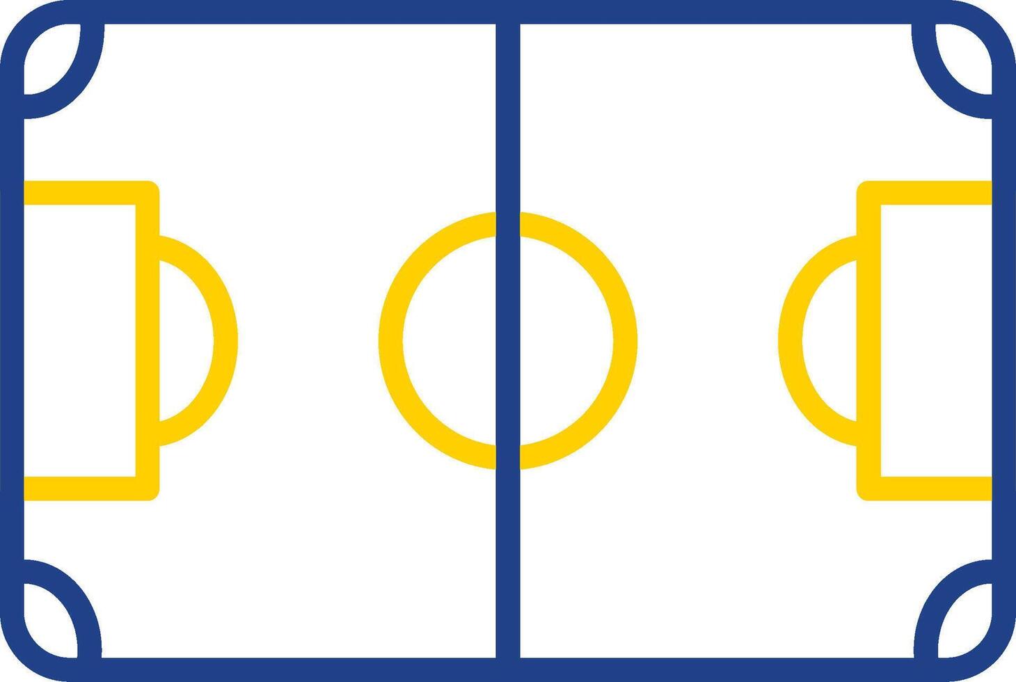 voetbal veld- lijn twee kleur icoon ontwerp vector