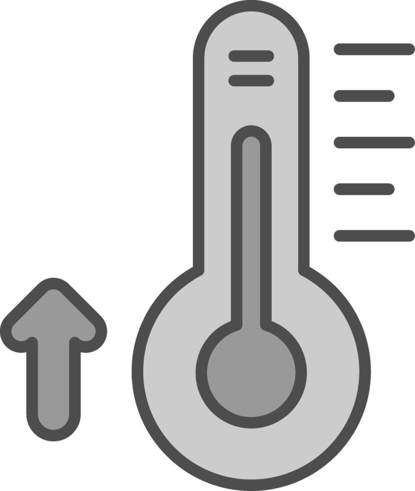 thermometer lijn gevulde grijswaarden icoon ontwerp vector