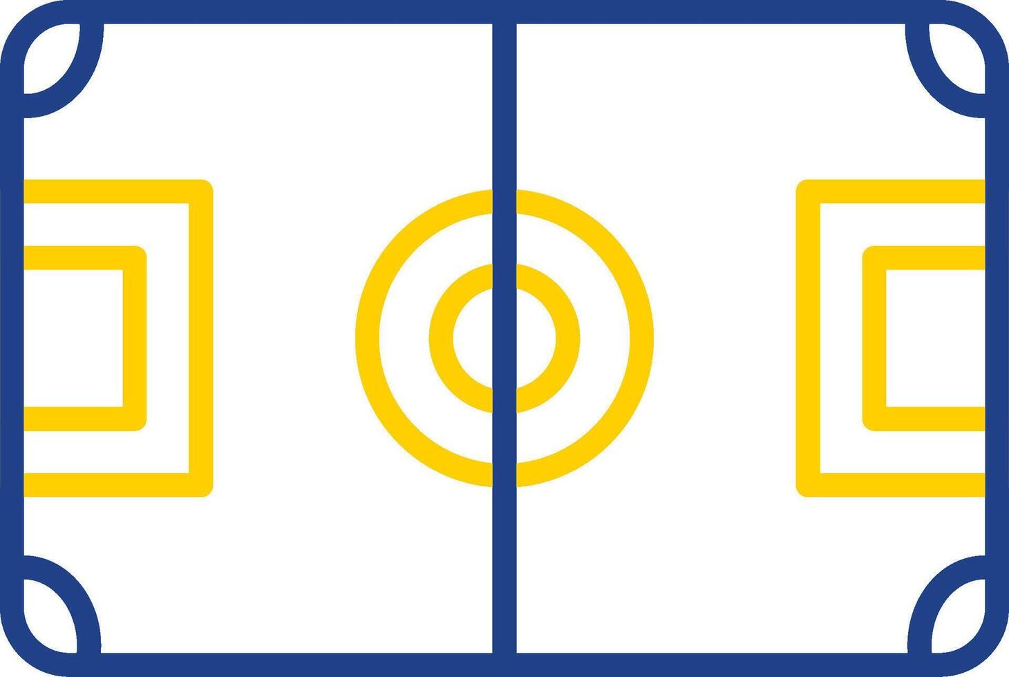 Amerikaans voetbal veld- lijn twee kleur icoon ontwerp vector