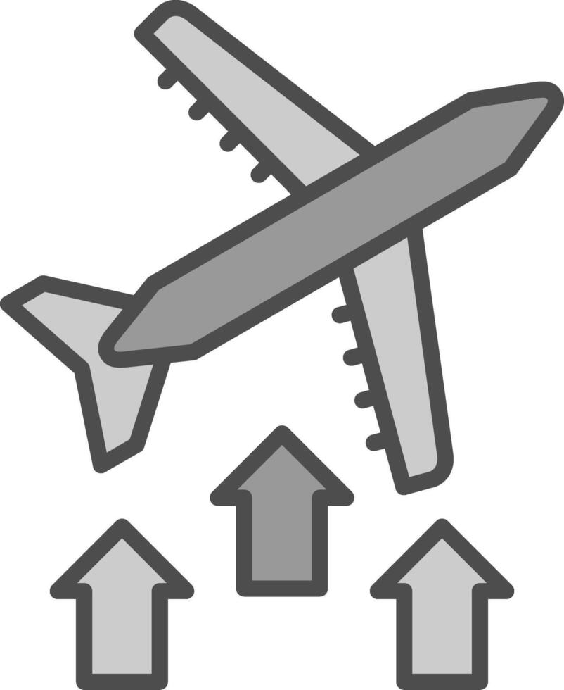 Aan lucht lijn gevulde grijswaarden icoon ontwerp vector