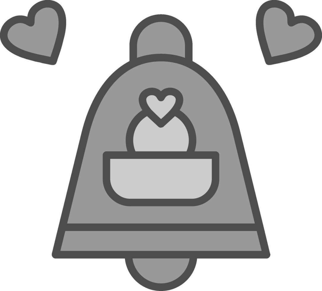 bruiloft klokken lijn gevulde grijswaarden icoon ontwerp vector