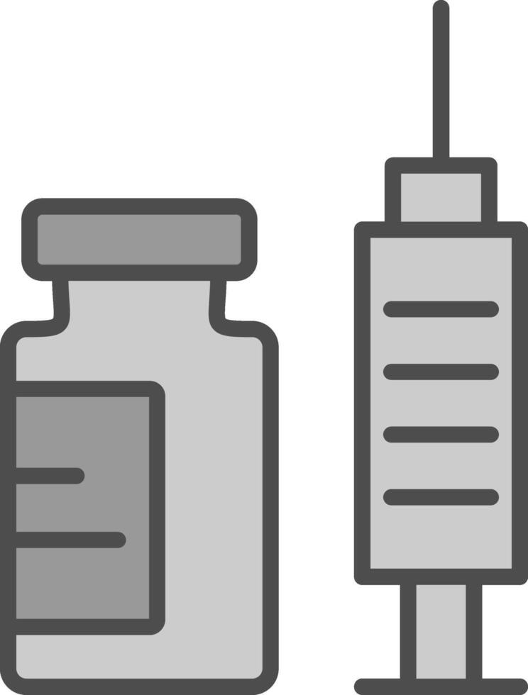 vaccinatie lijn gevulde grijswaarden icoon ontwerp vector