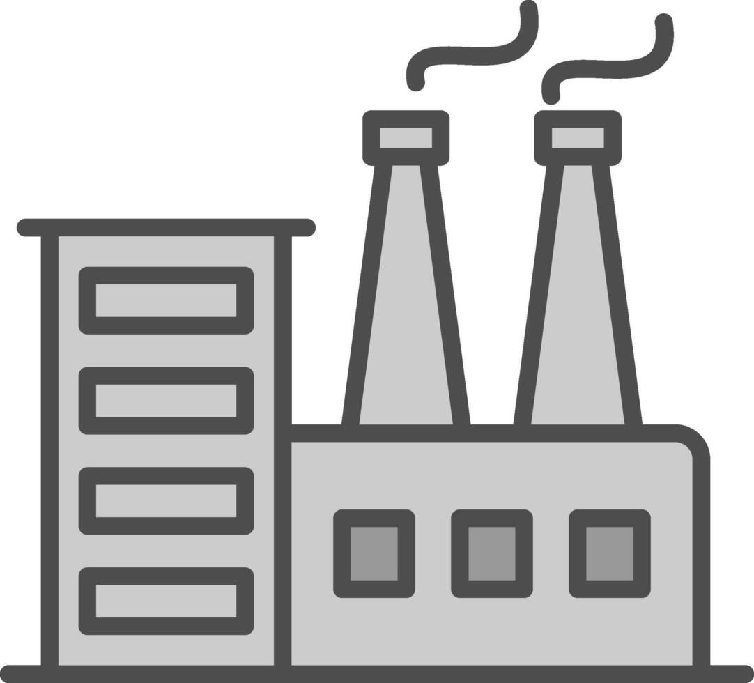 macht fabriek lijn gevulde grijswaarden icoon ontwerp vector