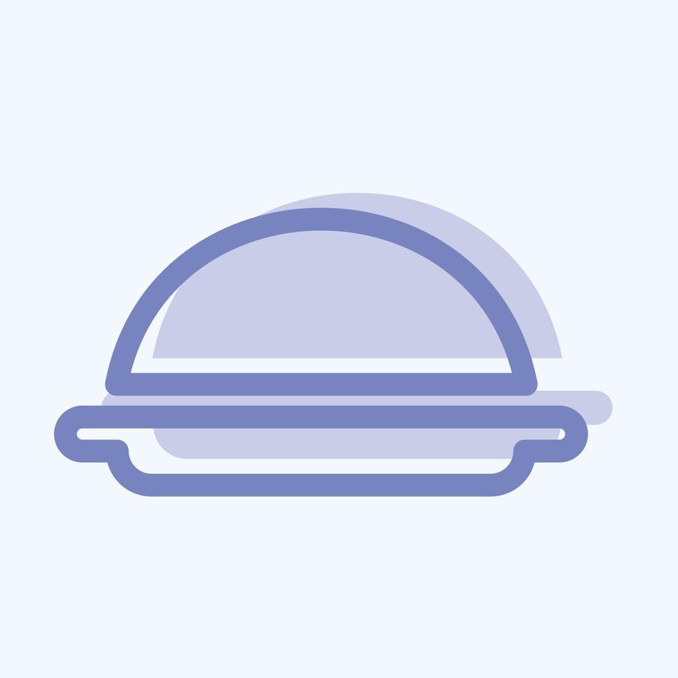 pictogram eten serveren - tweekleurige stijl - eenvoudige illustratie, bewerkbare lijn. vector