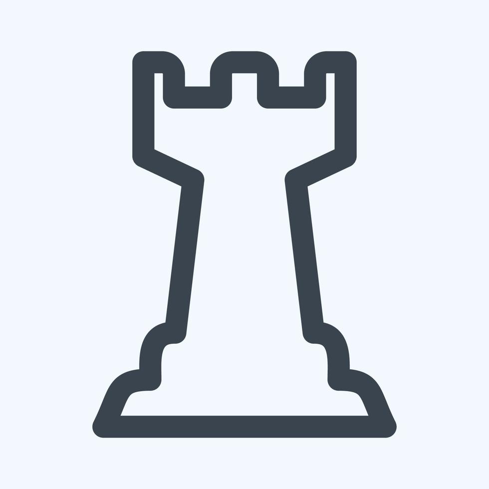 pictogram schaken 4 - lijnstijl, eenvoudige illustratie, bewerkbare slag vector