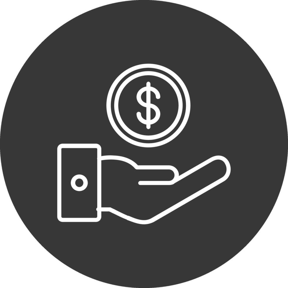 contant geld aanbod lijn omgekeerd icoon ontwerp vector