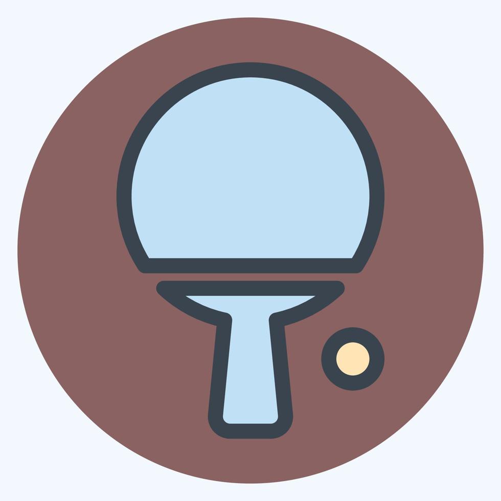 pictogram pin pong - kleur partner stijl, eenvoudige illustratie, bewerkbare lijn vector