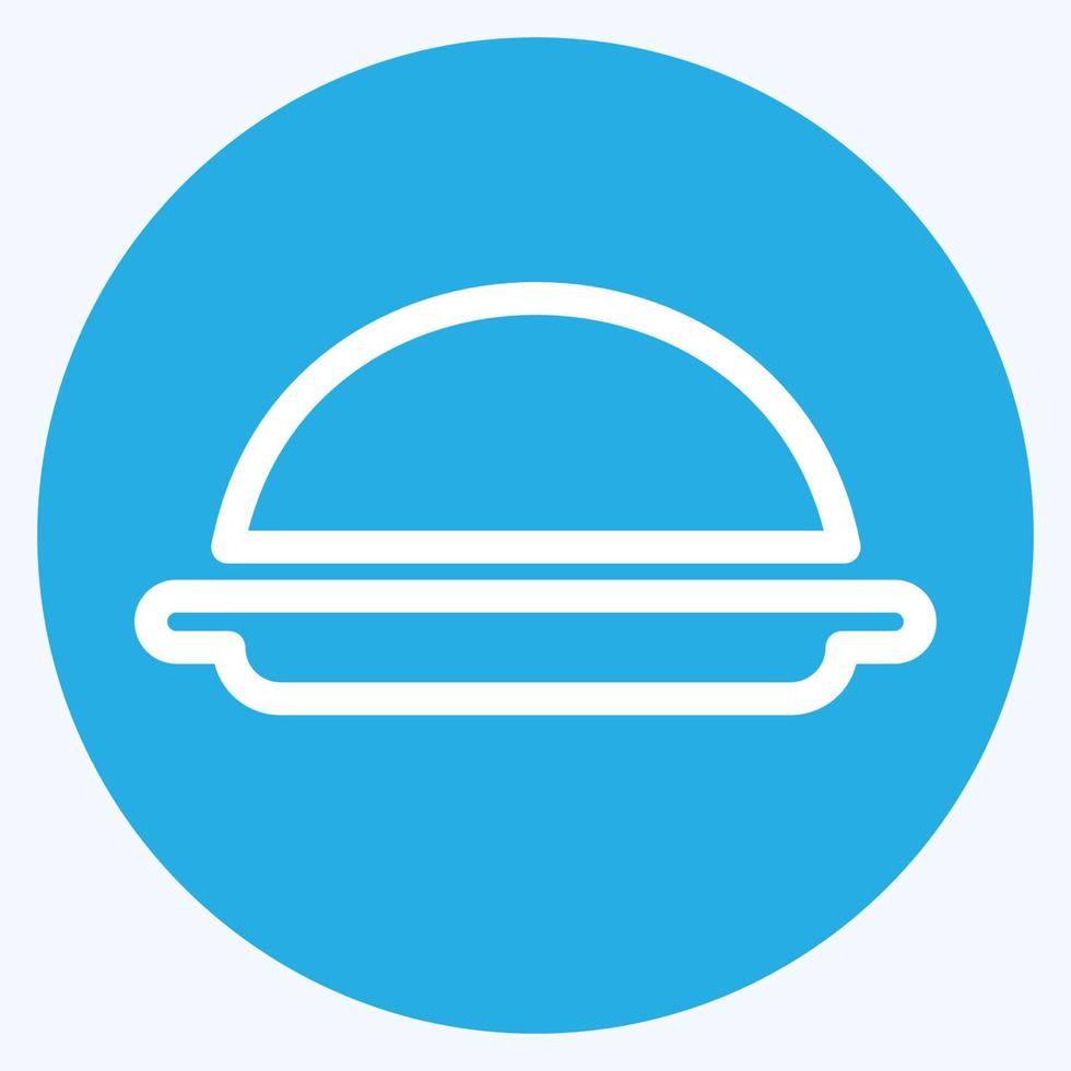 pictogram serveren van voedsel - blauwe ogen stijl - eenvoudige illustratie, bewerkbare lijn. vector