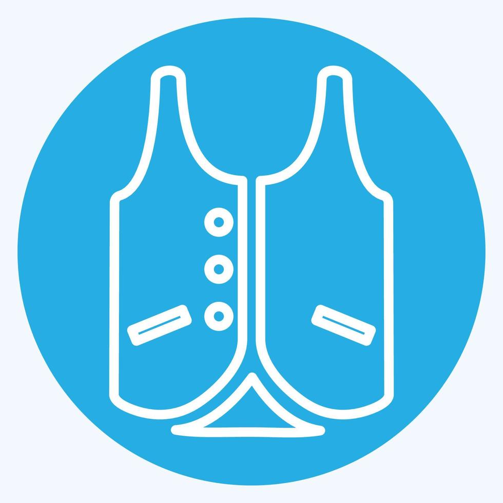 icon vest 2 - blauwe ogen stijl, eenvoudige illustratie, bewerkbare slag vector