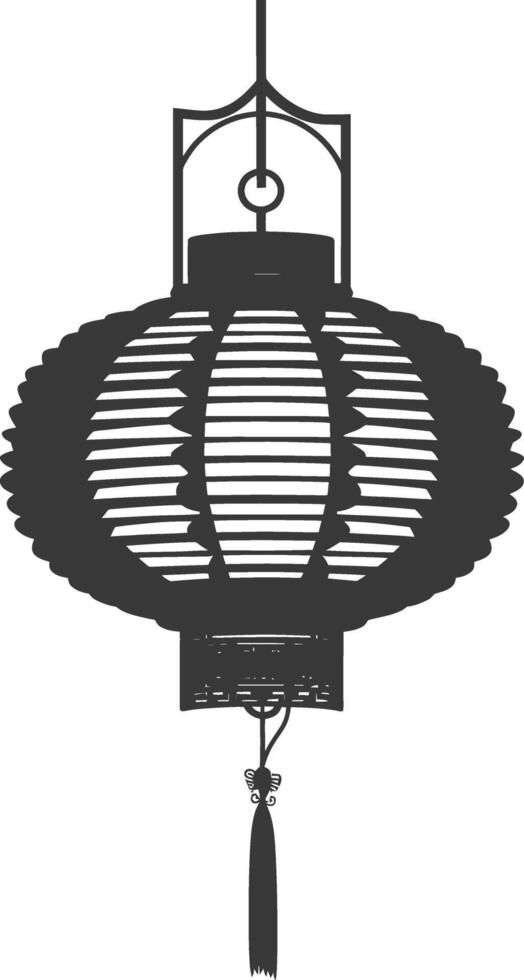 silhouet Chinese traditioneel Aziatisch lantaarn zwart kleur enkel en alleen vector