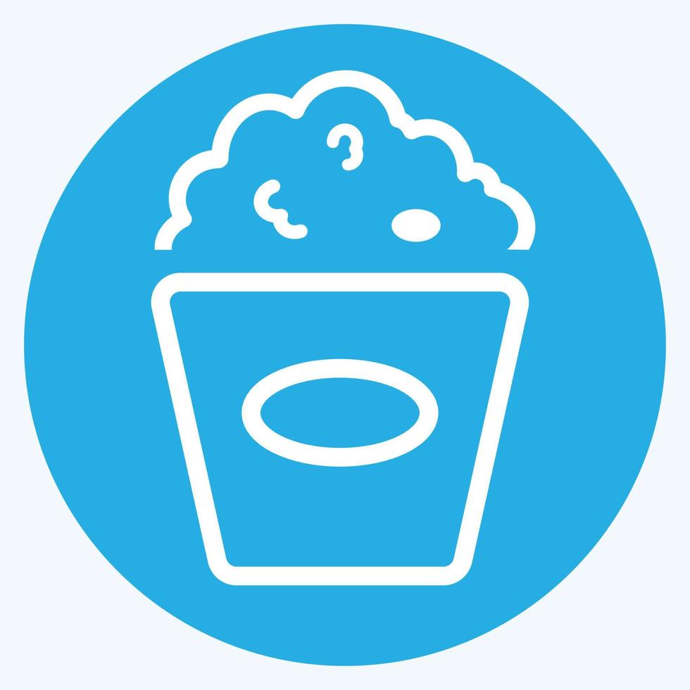 pictogram popcorn - blauwe ogen stijl - eenvoudige illustratie, bewerkbare slag. vector