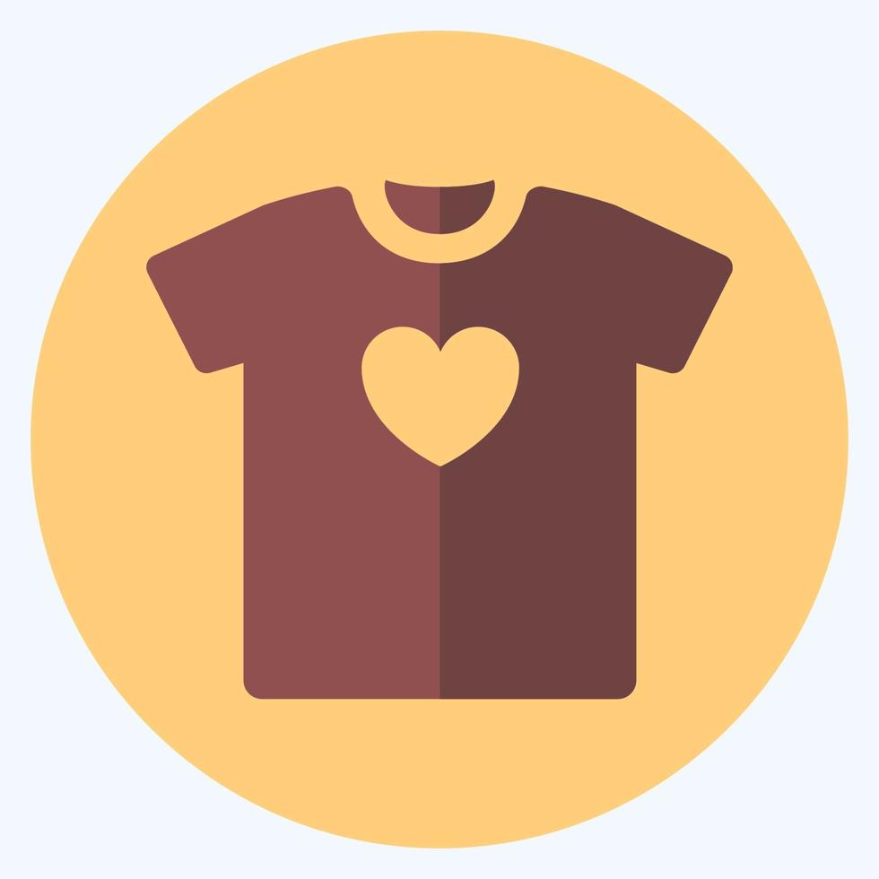 pictogram t-shirt 2 - vlakke stijl, eenvoudige illustratie, bewerkbare lijn vector