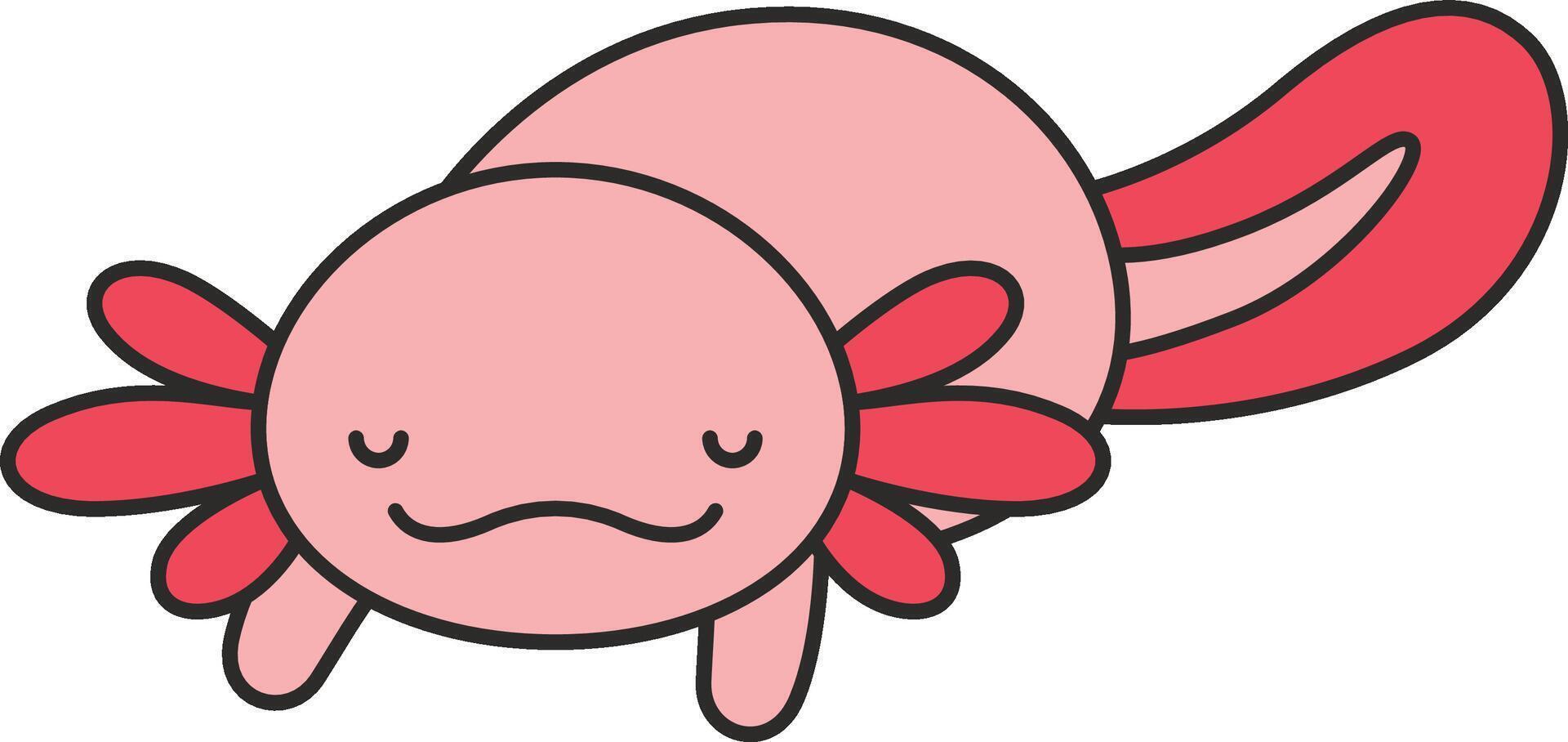 schattig tekenfilm axolotl illustratie vector