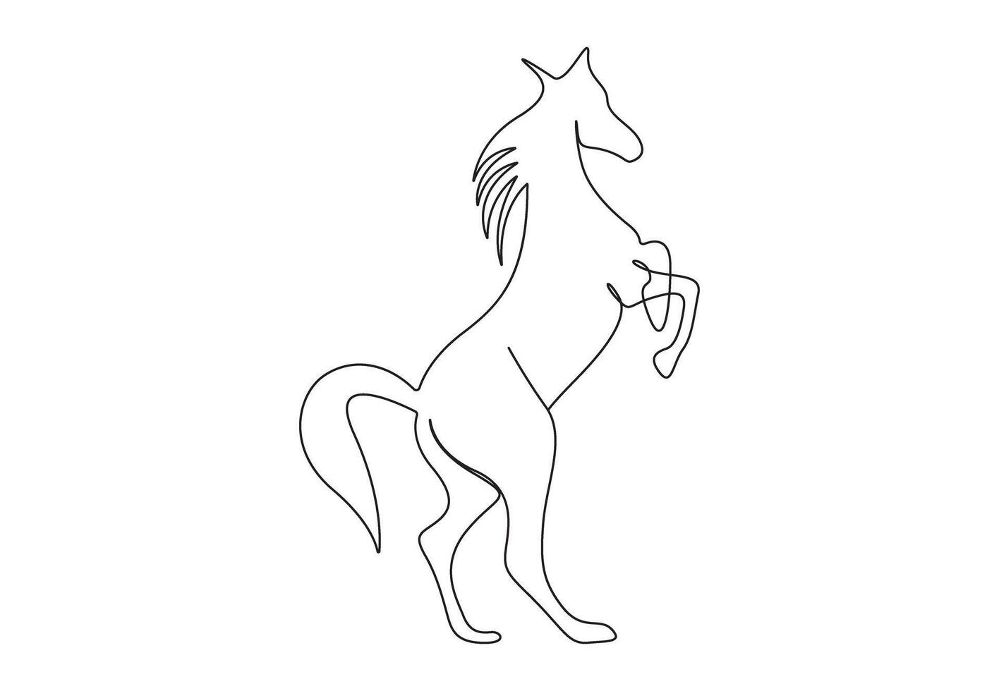 paard doorlopend een lijn tekening vrij illustratie vector