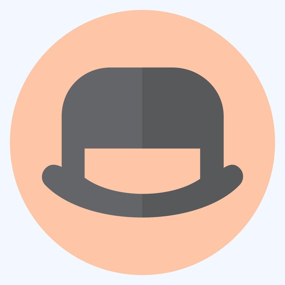 pictogram hoge hoed - vlakke stijl, eenvoudige illustratie, bewerkbare lijn vector