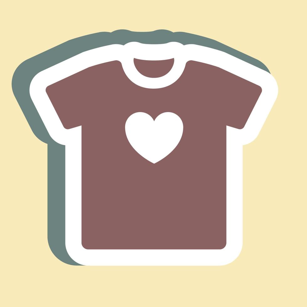 sticker t-shirt 2, eenvoudige illustratie, bewerkbare lijn vector