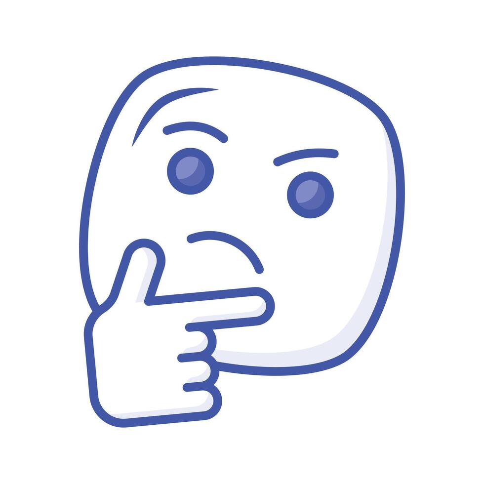 goed ontworpen denken emoji icoon ontwerp, klaar naar gebruik premie vector