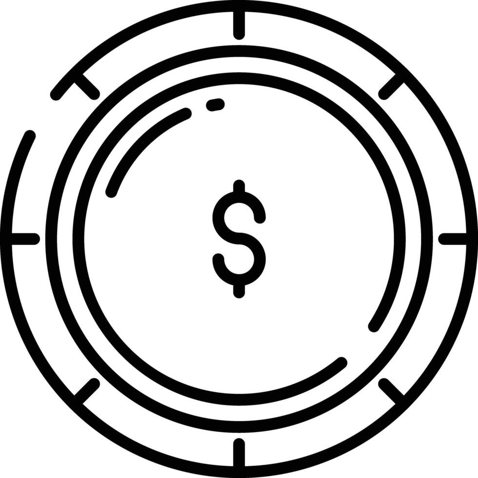 dollar munt schets illustratie vector