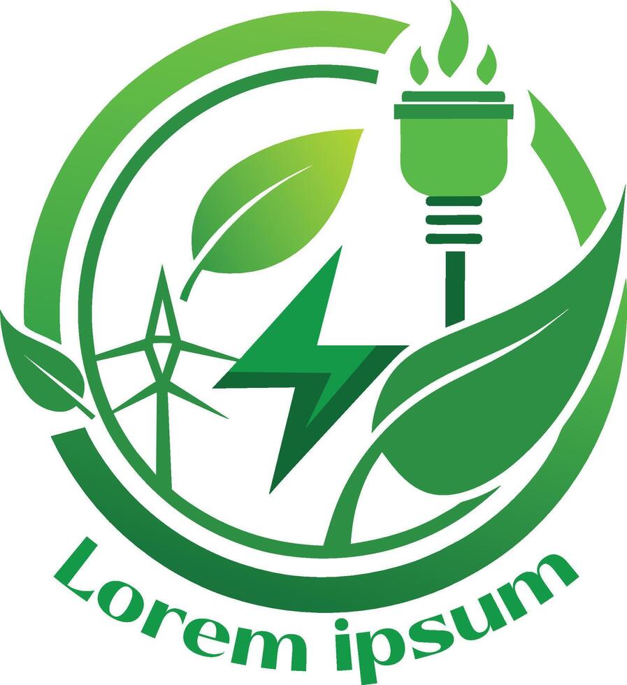 hernieuwbaar energie middelen logo milieu vriendelijk energie middelen logo eco vriendelijk licht logo vector