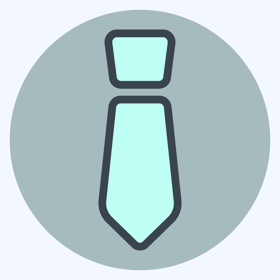 pictogram stropdas - kleur partner stijl, eenvoudige illustratie, bewerkbare lijn vector
