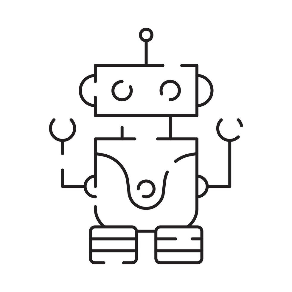 Chatbot lijn icoon. humanoid robot. persoonlijk stem bijstand. slim spreker kunstmatig intelligentie. technologie teken. vector