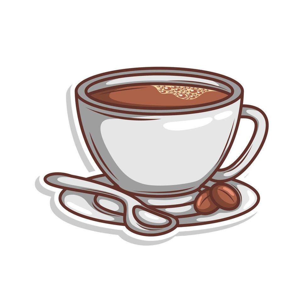 koffie drinken in kop illustratie vector