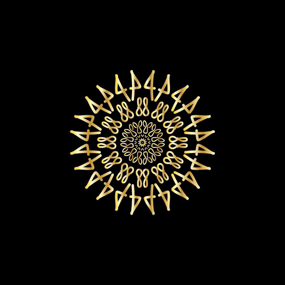 mandala. goud decoratief element. afbeelding voor kleuren. abstract circulaire ornament met gestileerde bladeren vector