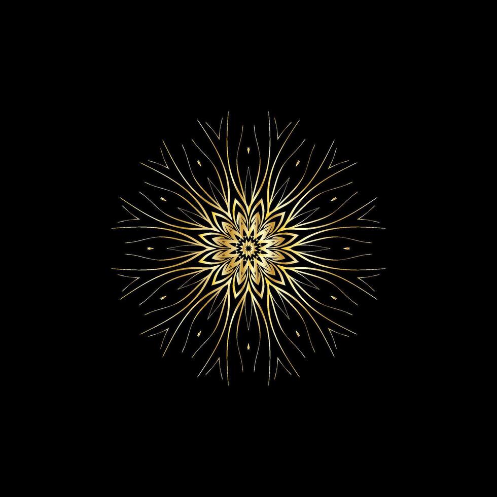 mandala. goud decoratief element. afbeelding voor kleuren. abstract circulaire ornament met gestileerde bladeren vector