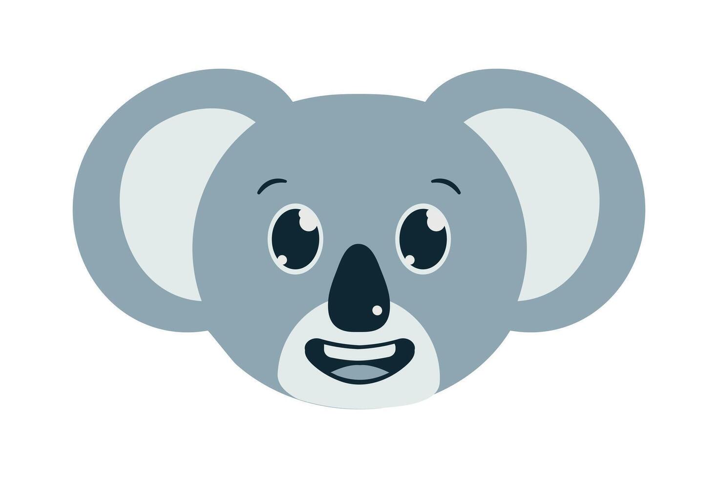 avatar van een schattig koala. verheugd hoofd van een Australisch beer. dier uiteinde van een loop met positief emotie. beeld voor de dierentuin. geïsoleerd. illustratie. vector
