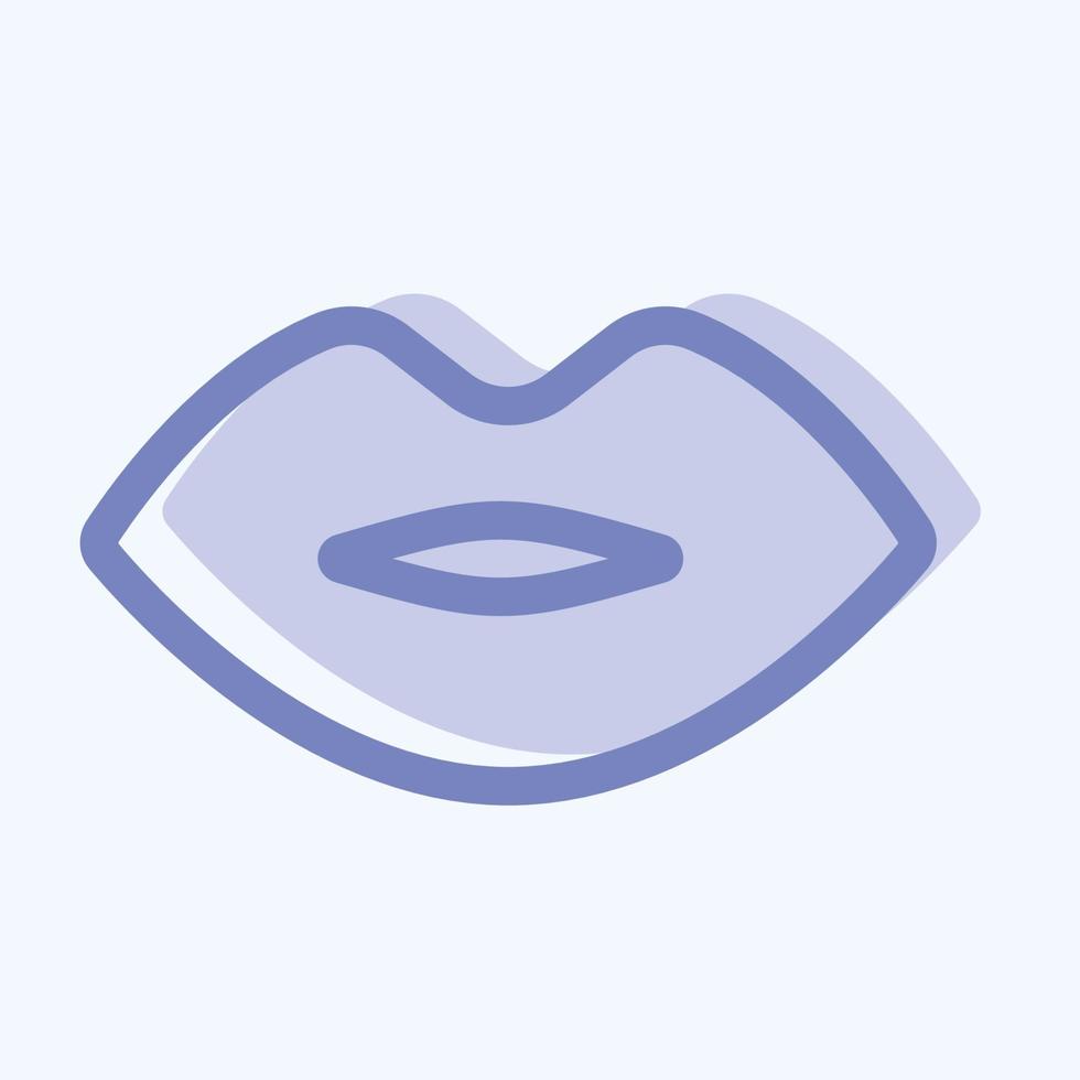 pictogram lip - tweekleurige stijl vector