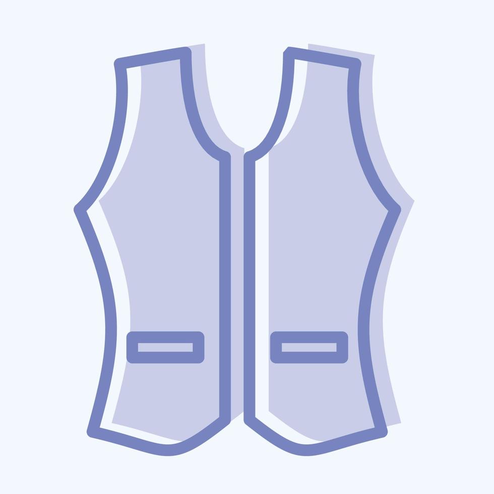 icon vest 1 - tweekleurige stijl, eenvoudige illustratie, bewerkbare slag vector
