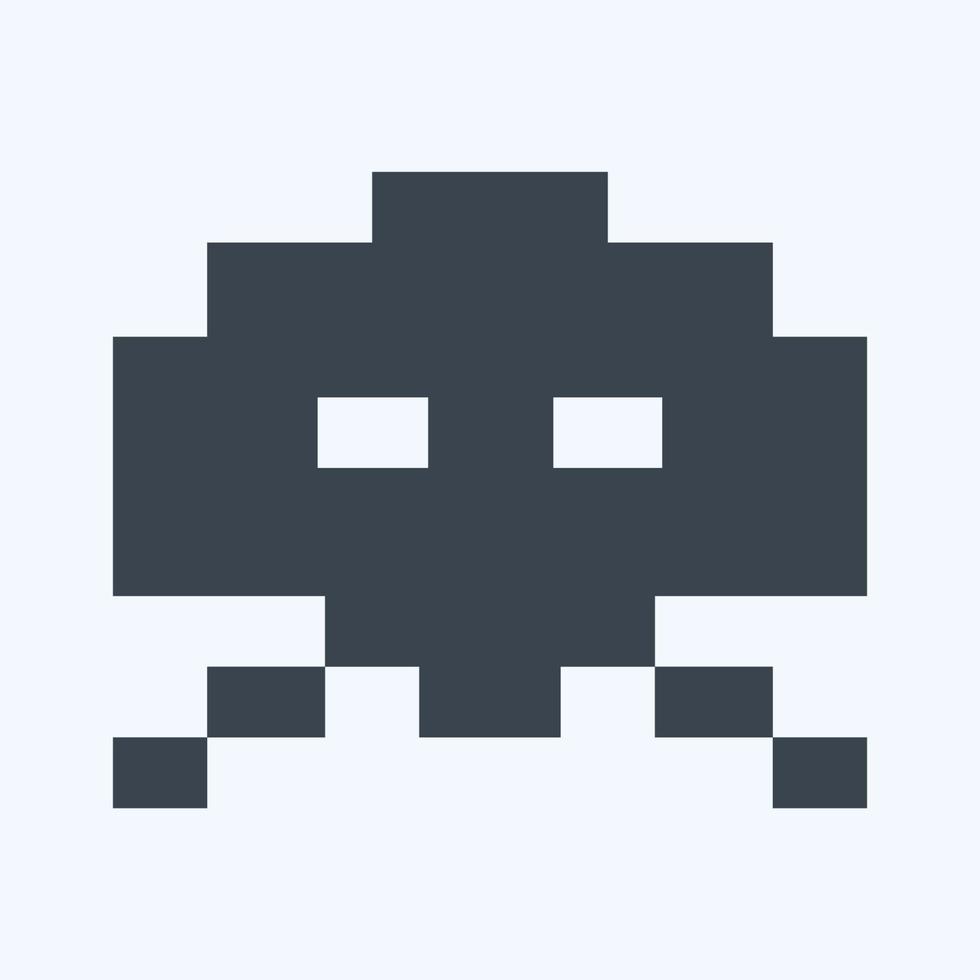 icon alien invader - glyph-stijl, eenvoudige illustratie, bewerkbare lijn vector
