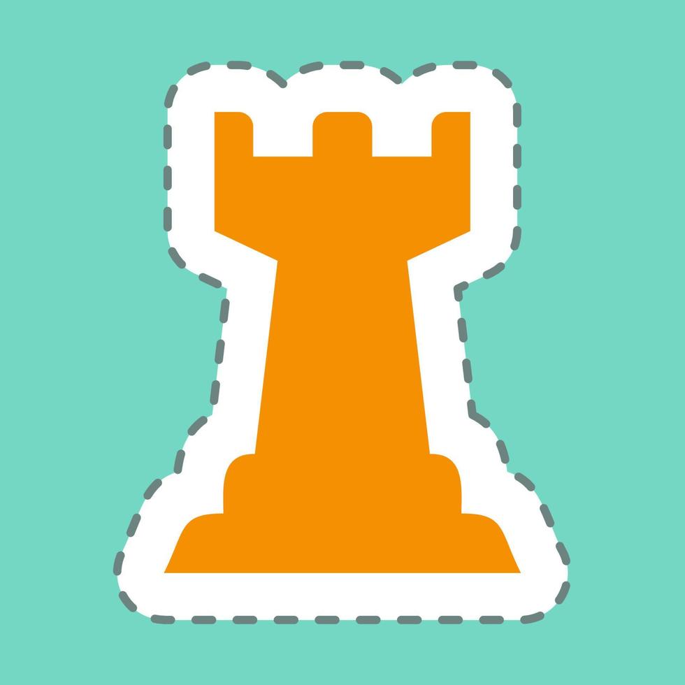 stickerschaak 4 - lijnsnede, eenvoudige illustratie, bewerkbare slag vector