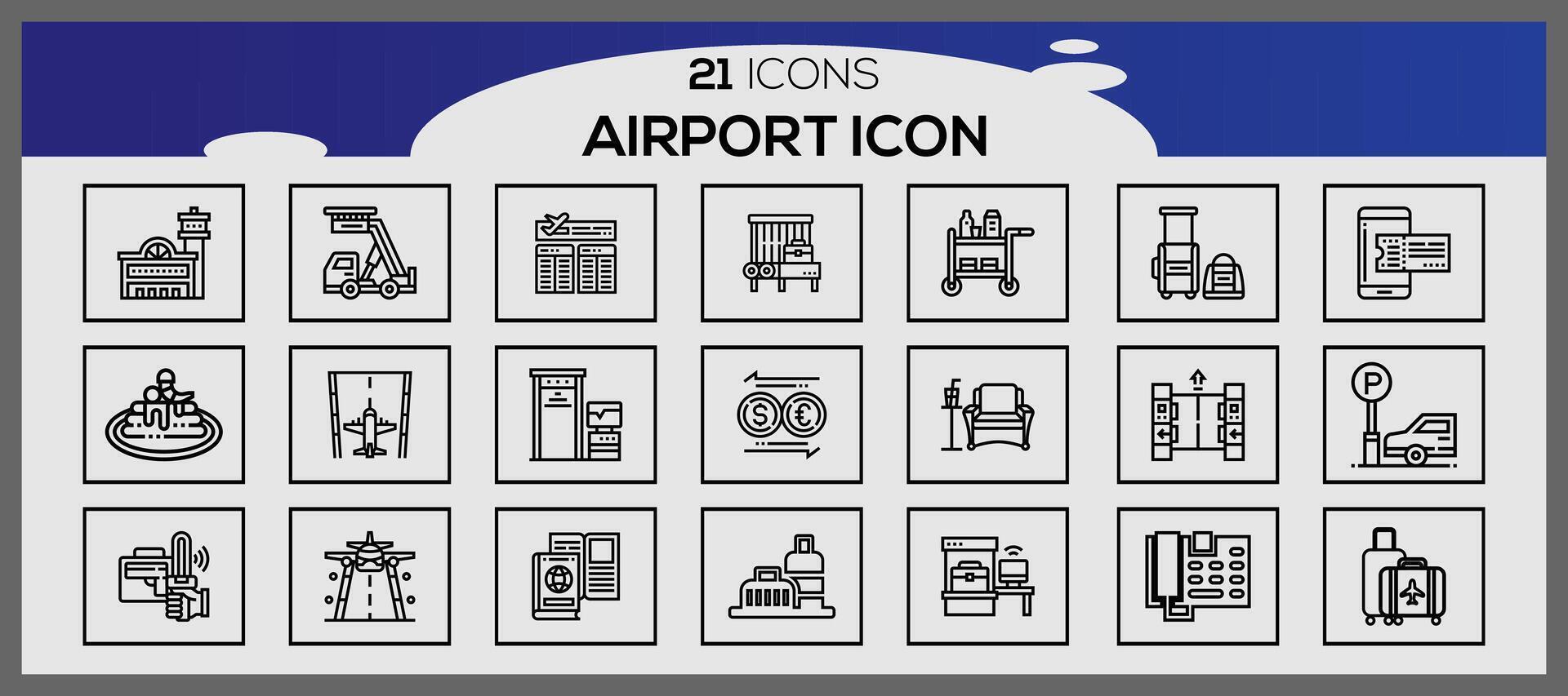 luchthaven icoon set. vector