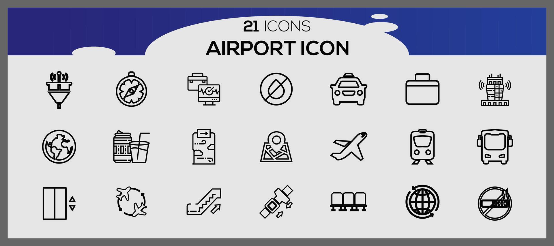 luchthaven icoon set. vector